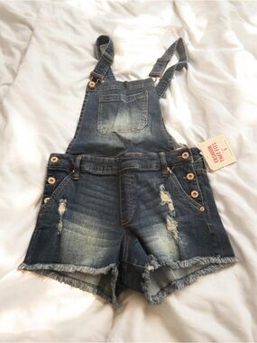 Celebrity Pink Denim Short Overalls - Blue